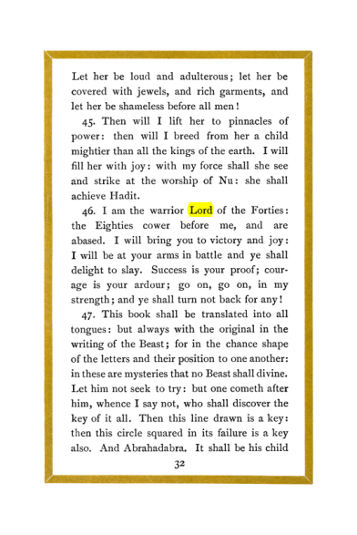 Original scan of Liber Al vel Legis, PDF page 32