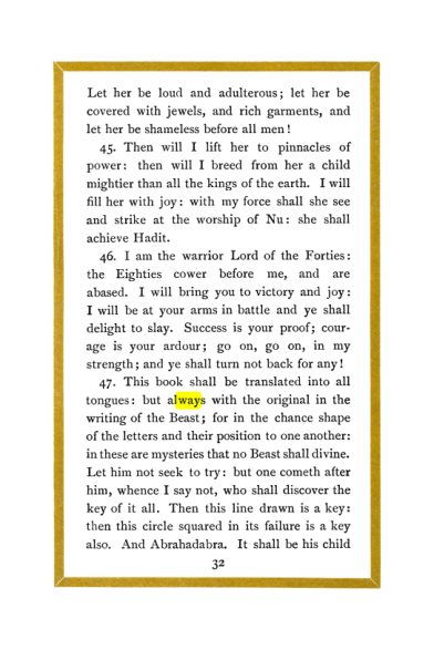 Original scan of Liber Al vel Legis, PDF page 32