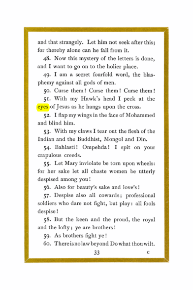 Original scan of Liber Al vel Legis, PDF page 33