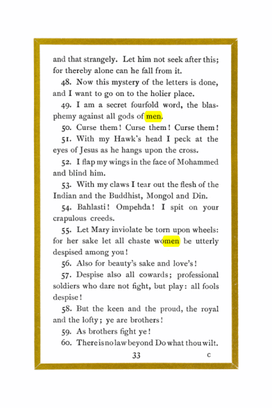 Original scan of Liber Al vel Legis, PDF page 33