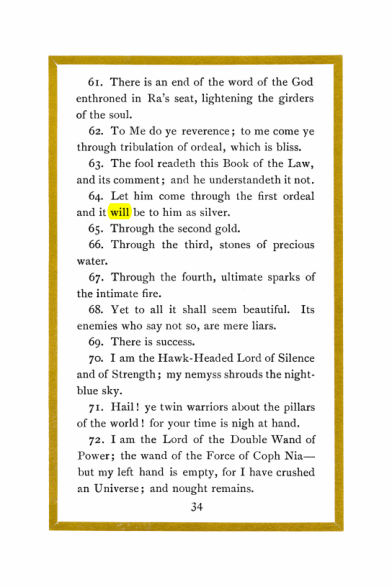 Original scan of Liber Al vel Legis, PDF page 34