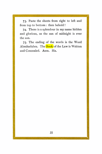 Original scan of Liber Al vel Legis, PDF page 35