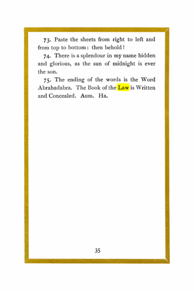 Original scan of Liber Al vel Legis, PDF page 35