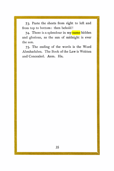 Original scan of Liber Al vel Legis, PDF page 35