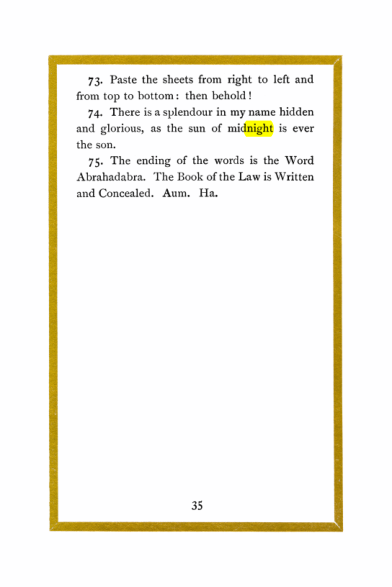 Original scan of Liber Al vel Legis, PDF page 35