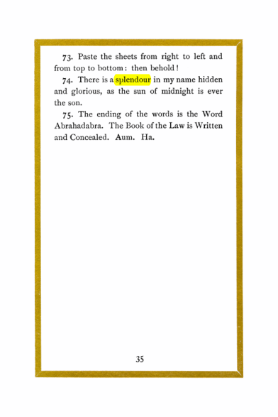 Original scan of Liber Al vel Legis, PDF page 35