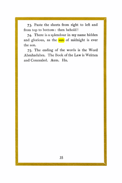 Original scan of Liber Al vel Legis, PDF page 35