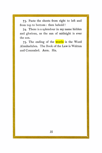 Original scan of Liber Al vel Legis, PDF page 35