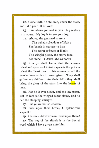 Original scan of Liber Al vel Legis, PDF page 4