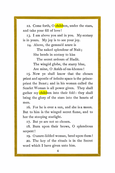 Original scan of Liber Al vel Legis, PDF page 4