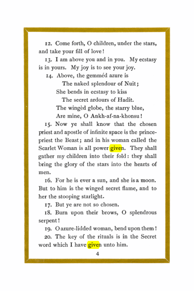 Original scan of Liber Al vel Legis, PDF page 4