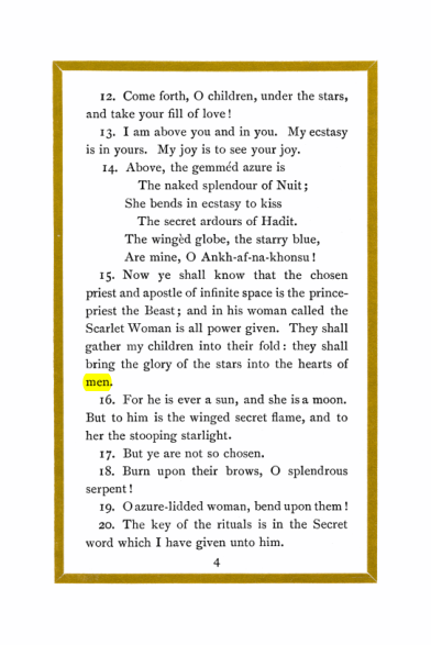 Original scan of Liber Al vel Legis, PDF page 4