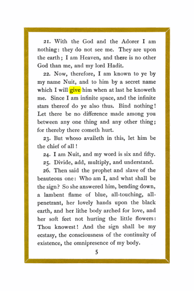 Original scan of Liber Al vel Legis, PDF page 5