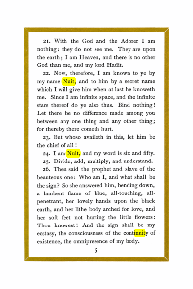 Original scan of Liber Al vel Legis, PDF page 5