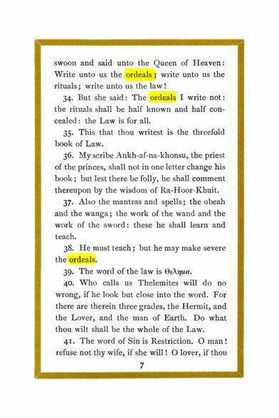 Original scan of Liber Al vel Legis, PDF page 7
