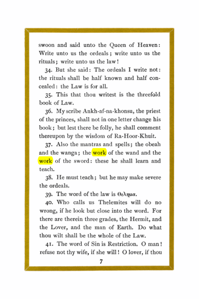 Original scan of Liber Al vel Legis, PDF page 7
