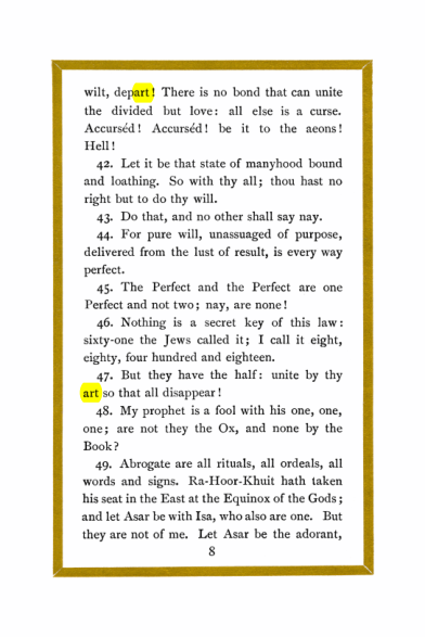 Original scan of Liber Al vel Legis, PDF page 8