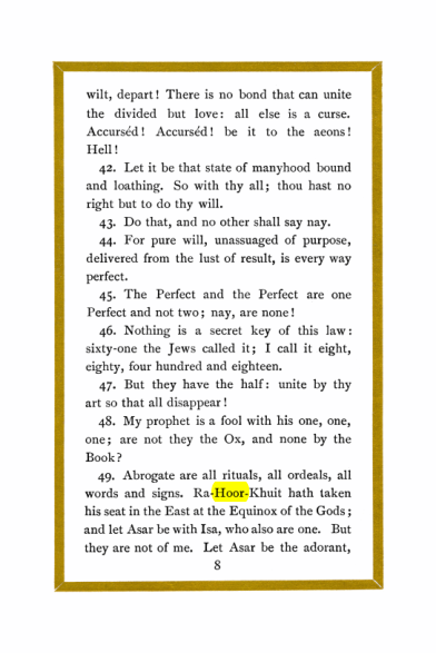 Original scan of Liber Al vel Legis, PDF page 8