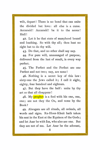 Original scan of Liber Al vel Legis, PDF page 8