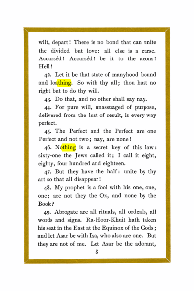 Original scan of Liber Al vel Legis, PDF page 8