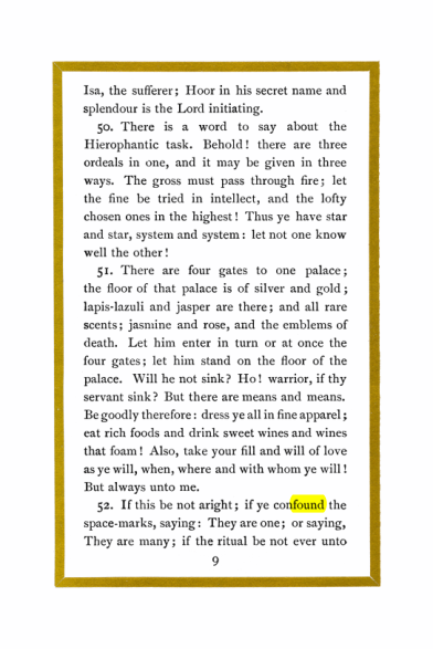 Original scan of Liber Al vel Legis, PDF page 9