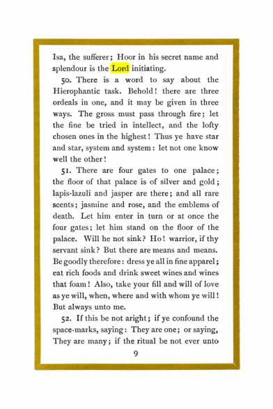 Original scan of Liber Al vel Legis, PDF page 9