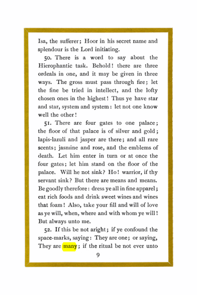 Original scan of Liber Al vel Legis, PDF page 9