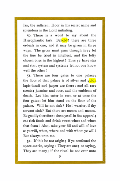 Original scan of Liber Al vel Legis, PDF page 9