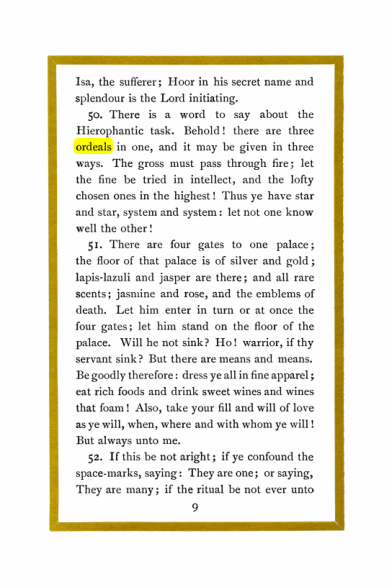 Original scan of Liber Al vel Legis, PDF page 9
