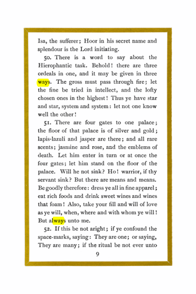 Original scan of Liber Al vel Legis, PDF page 9