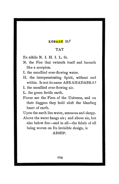 Original scan of The Book of Lies, PDF page 110