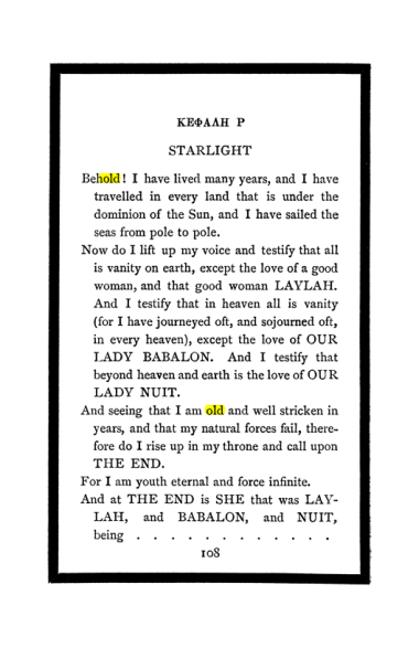 Original scan of The Book of Lies, PDF page 114