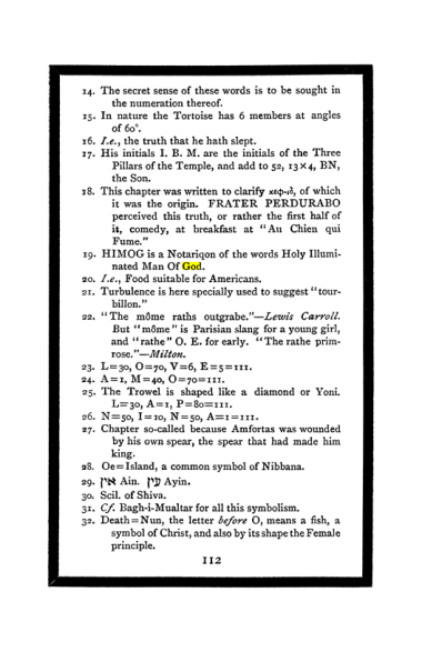 Original scan of The Book of Lies, PDF page 118
