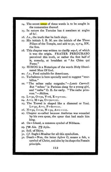 Original scan of The Book of Lies, PDF page 118