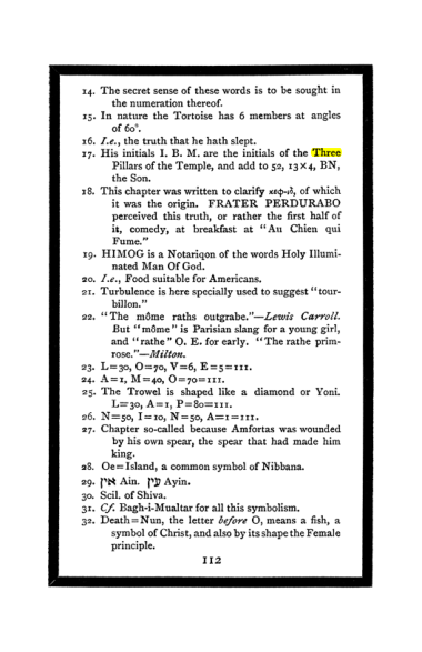 Original scan of The Book of Lies, PDF page 118