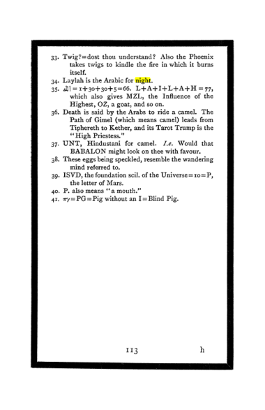 Original scan of The Book of Lies, PDF page 119