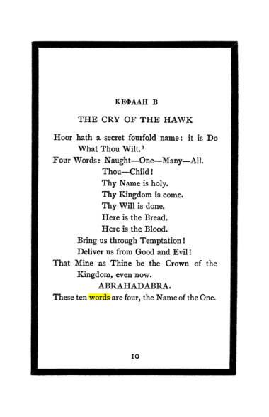 Original scan of The Book of Lies, PDF page 12
