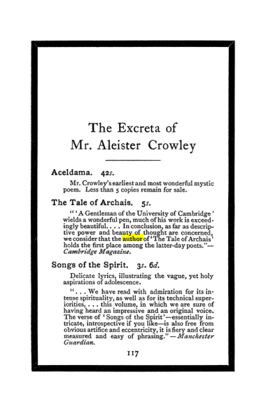 Original scan of The Book of Lies, PDF page 125