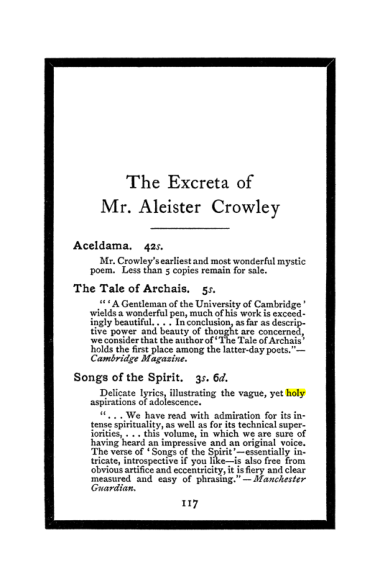 Original scan of The Book of Lies, PDF page 125