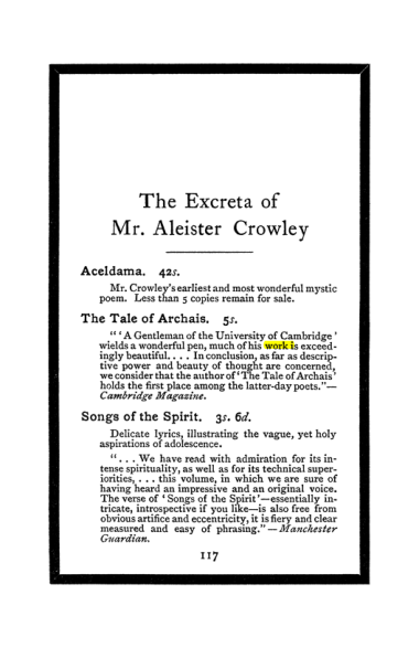 Original scan of The Book of Lies, PDF page 125