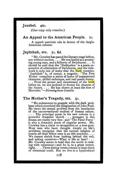 Original scan of The Book of Lies, PDF page 126