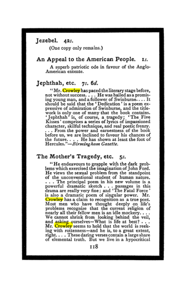 Original scan of The Book of Lies, PDF page 126