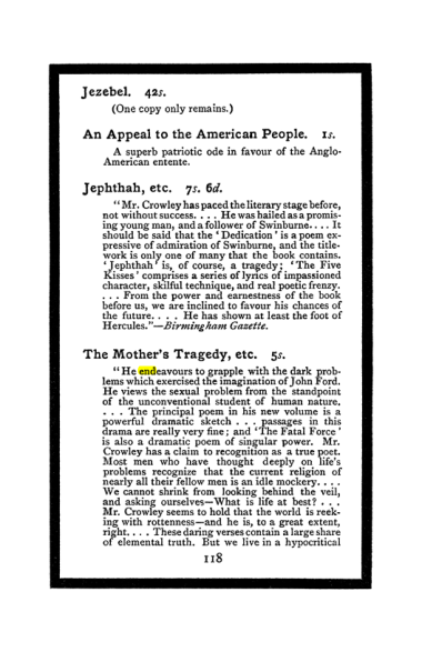 Original scan of The Book of Lies, PDF page 126