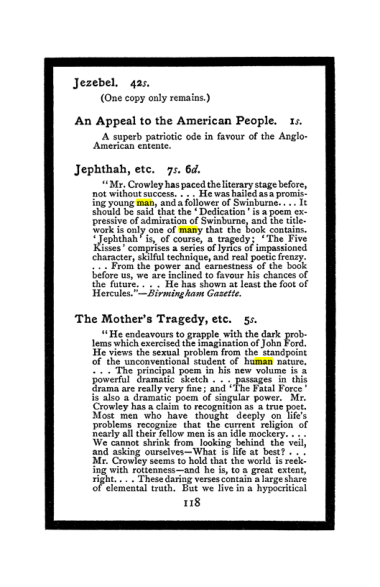 Original scan of The Book of Lies, PDF page 126