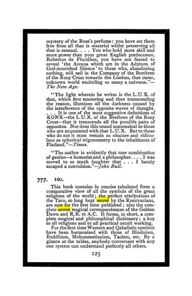 Original scan of The Book of Lies, PDF page 133