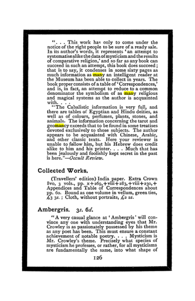 Original scan of The Book of Lies, PDF page 134