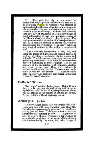 Original scan of The Book of Lies, PDF page 134