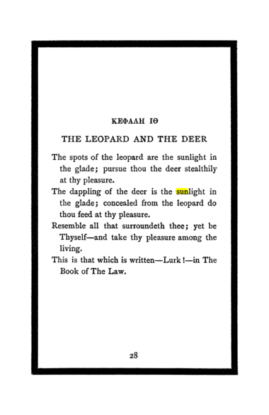 Original scan of The Book of Lies, PDF page 32