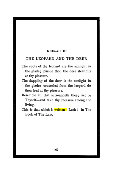 Original scan of The Book of Lies, PDF page 32