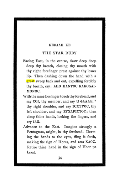Original scan of The Book of Lies, PDF page 38